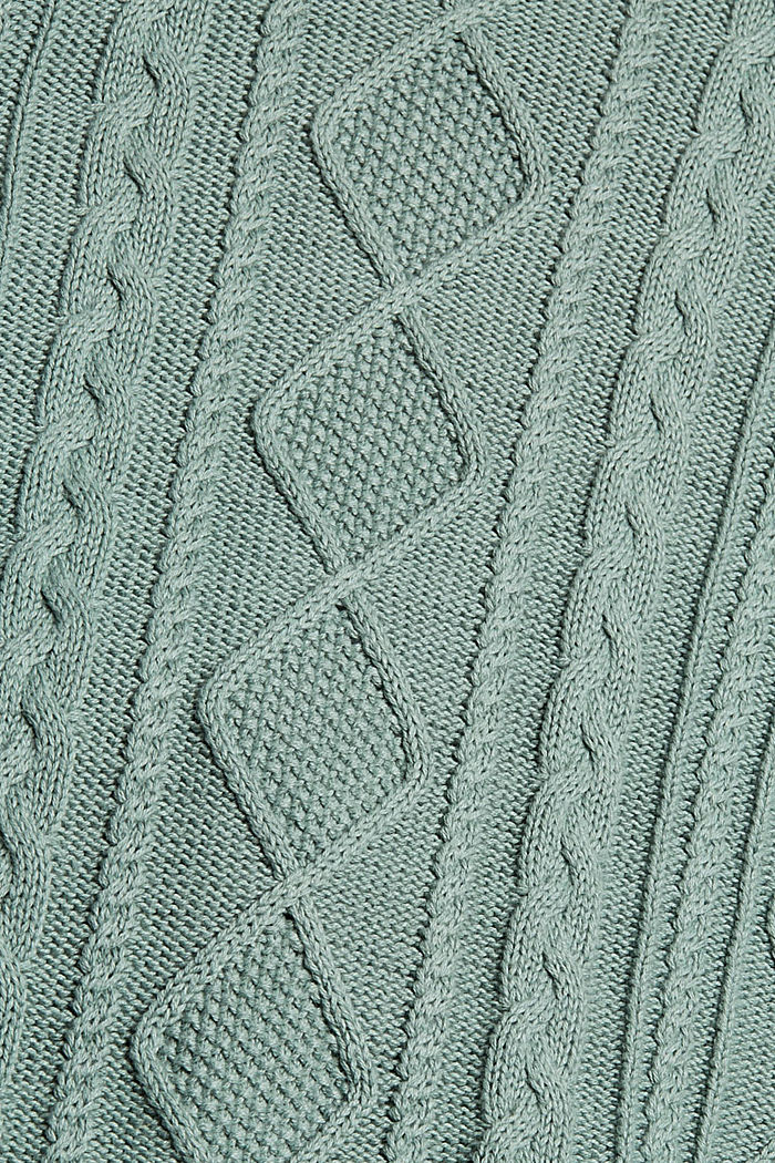 Cardigan en maille à motif, coton biologique, DUSTY GREEN, detail image number 4