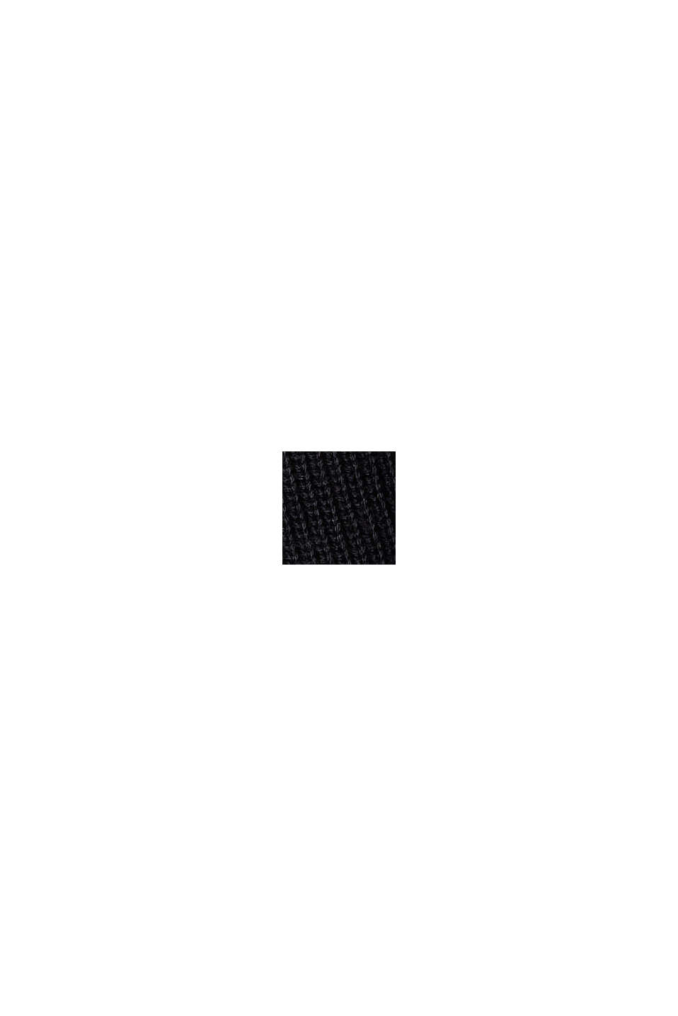 Prążkowany kardigan z mieszanki z bawełną ekologiczną, BLACK, swatch