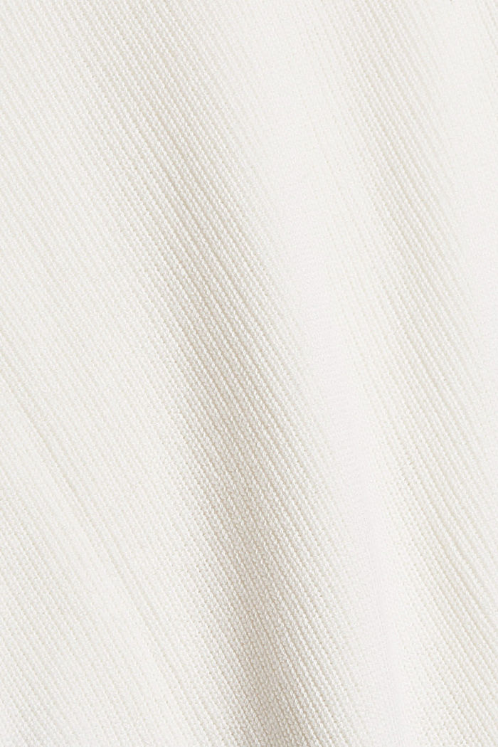 Ribgebreid vest van een mix van biologisch katoen, OFF WHITE, detail image number 4