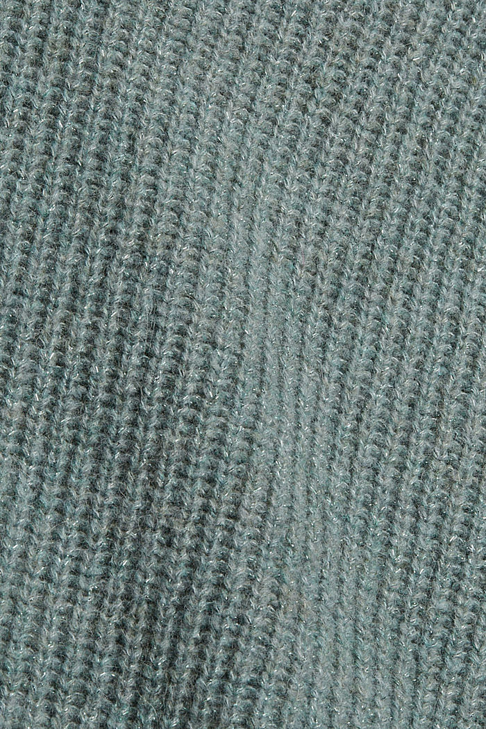 Sisältää villaa/alpakanvillaa: kimaltava neulepusero, DUSTY GREEN, detail image number 4