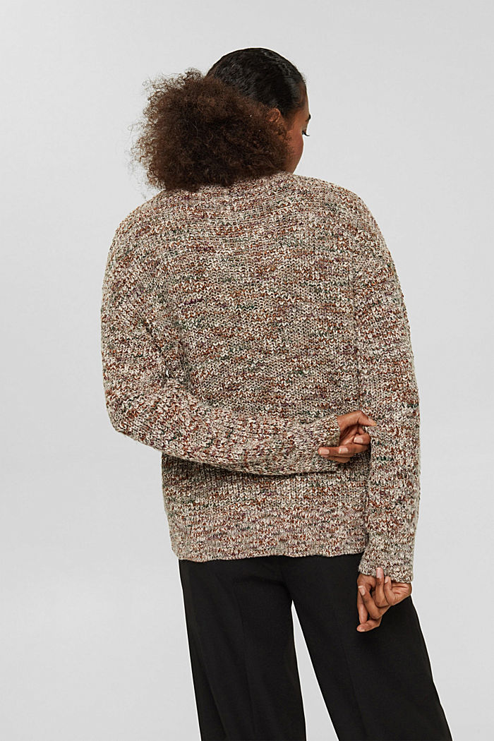 Gebreide trui van een mix met biologisch katoen, MAUVE, detail image number 3