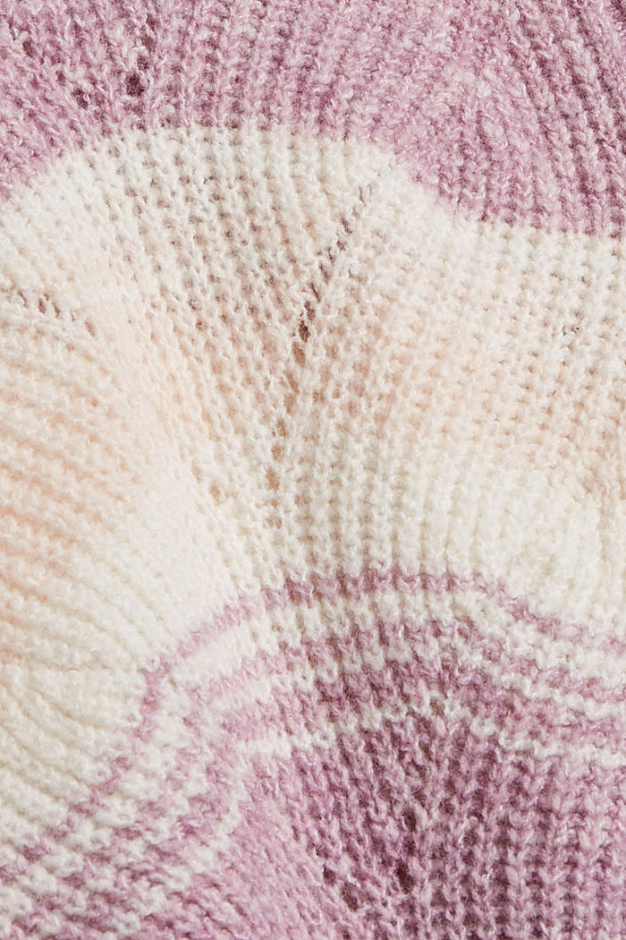À teneur en laine : le pull-over en maille à motif, MAUVE, detail image number 4