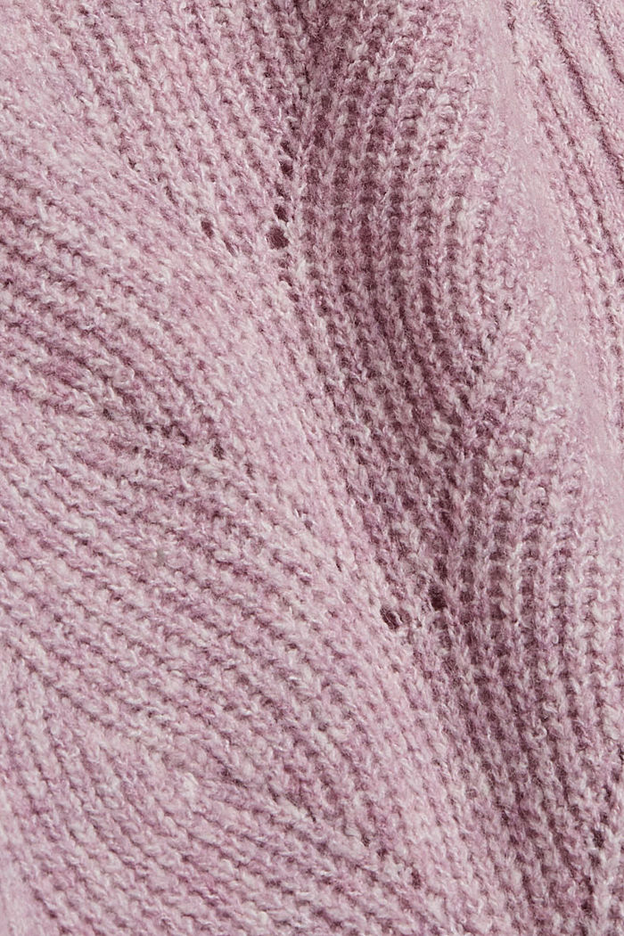 Met wol: trui met verschillende breipatronen, NEW MAUVE, detail image number 4