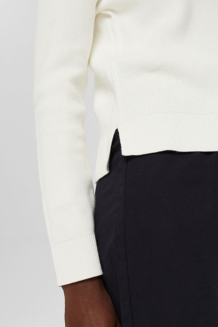 Pull-over en maille, 100 % coton, OFF WHITE, detail image number 2