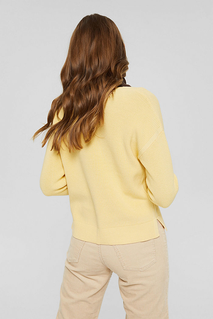 Pull-over en maille, 100 % coton, PASTEL YELLOW, detail image number 3