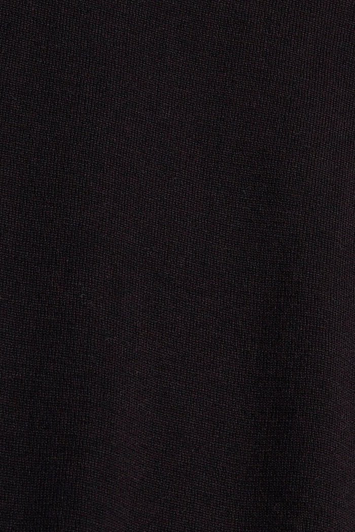 Fijngebreide trui met rolzoom, BLACK, detail image number 4
