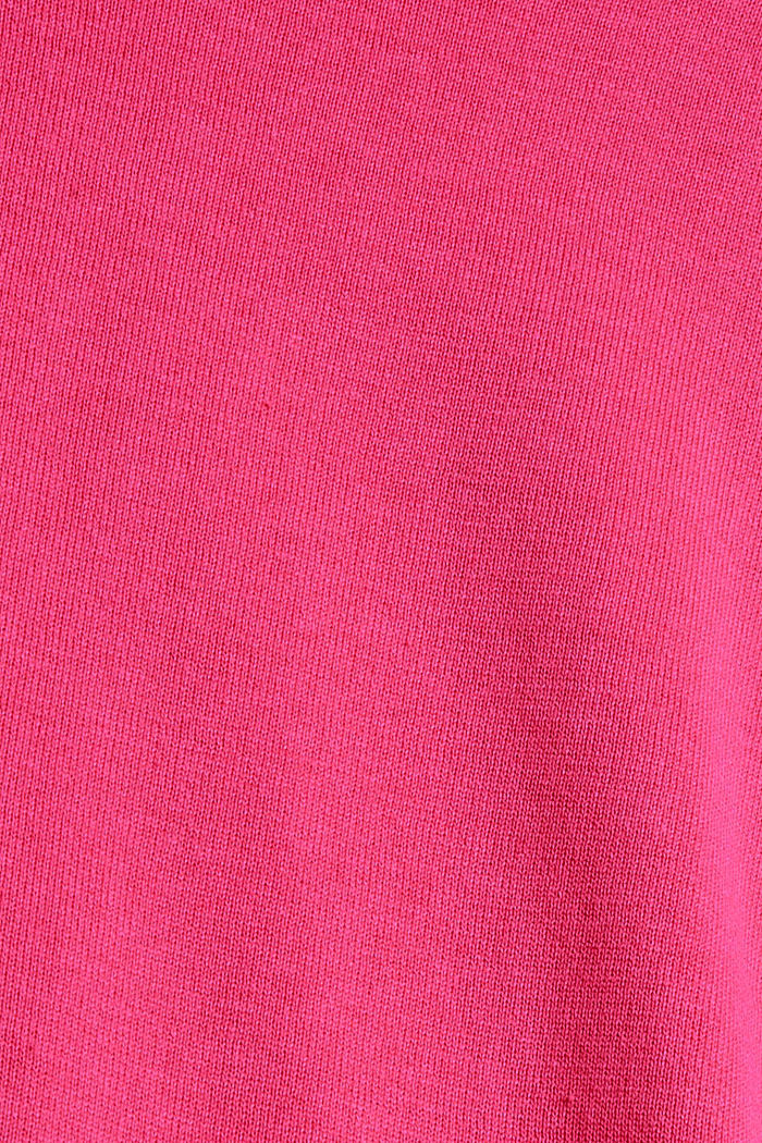 Fijngebreide trui met rolzoom, PINK FUCHSIA, detail image number 4
