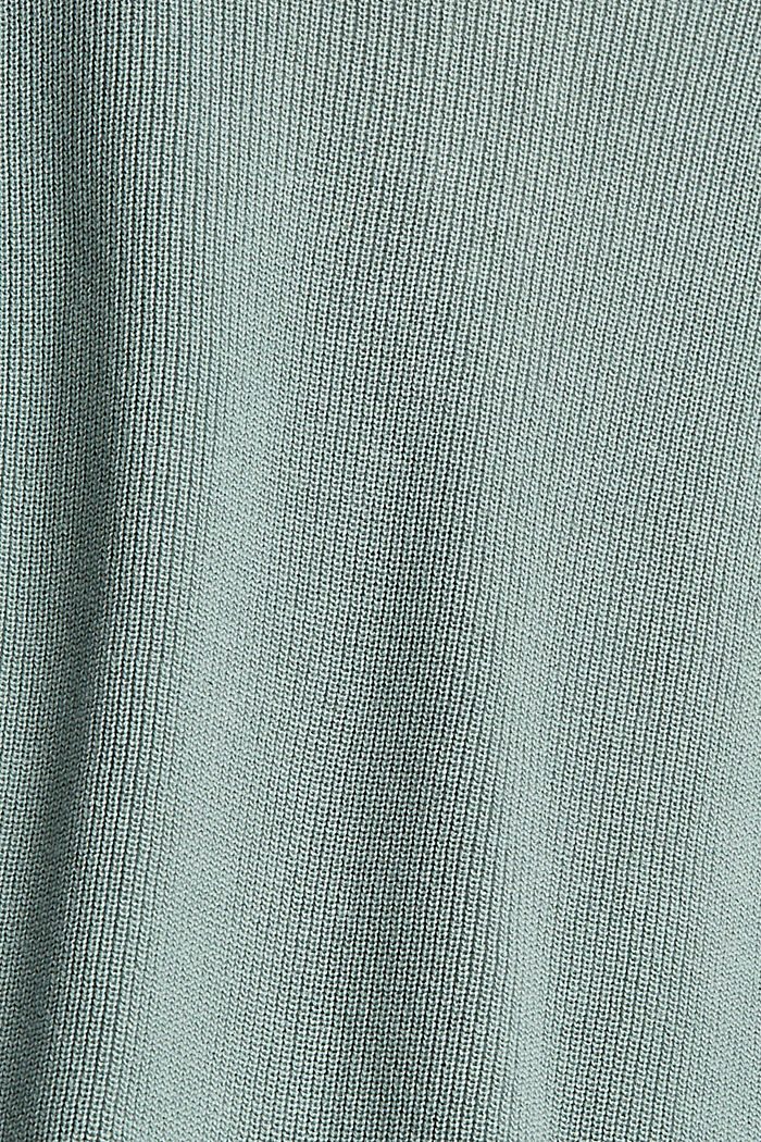 Gebreide hoodie van 100% katoen, DUSTY GREEN, detail image number 4