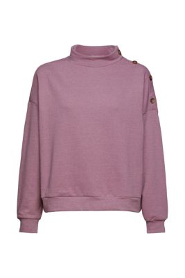 ESPRIT Sweat-shirt boutonné, coton mélangé