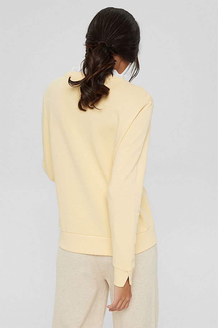 Bluza w warstwowym stylu, bawełna organiczna, PASTEL YELLOW, detail image number 3