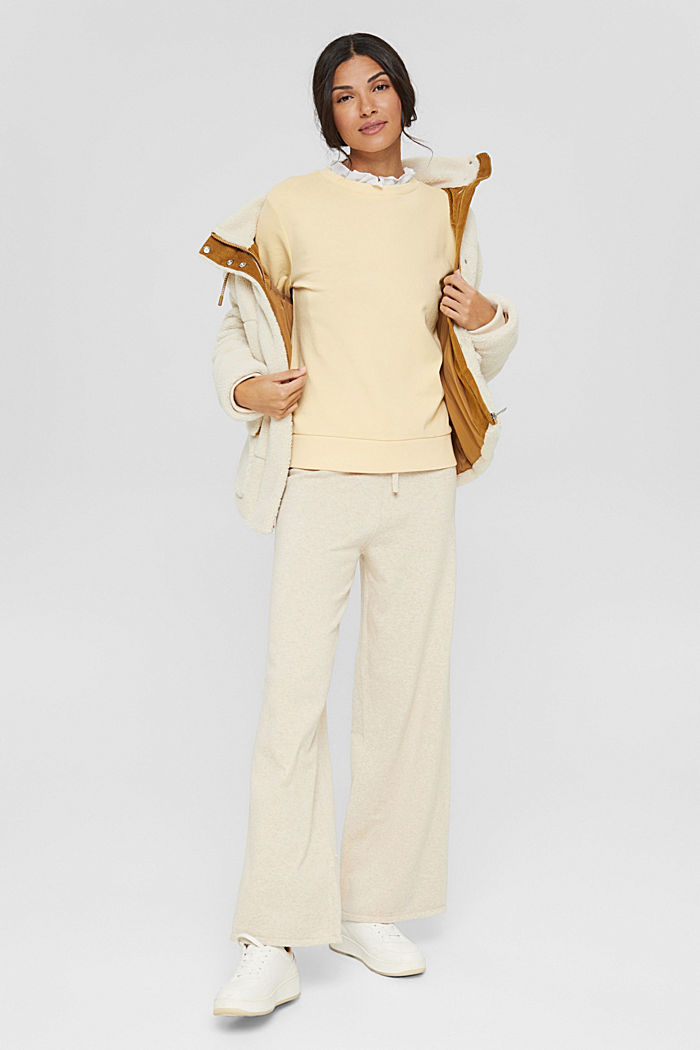 Bluza w warstwowym stylu, bawełna organiczna, PASTEL YELLOW, detail image number 1