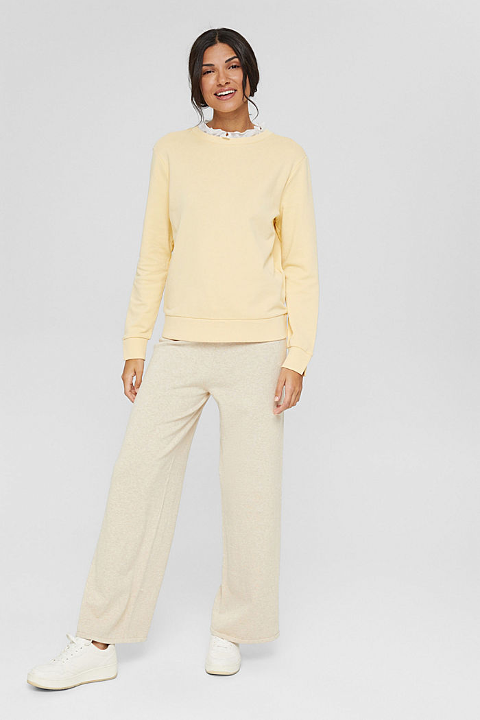 Bluza w warstwowym stylu, bawełna organiczna, PASTEL YELLOW, detail image number 6