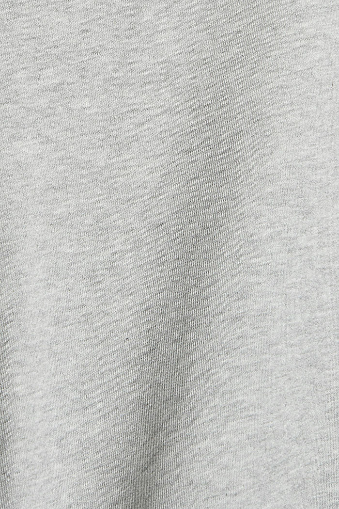 Sweatshirt met ruches, mix van biologisch katoen, LIGHT GREY, detail image number 4