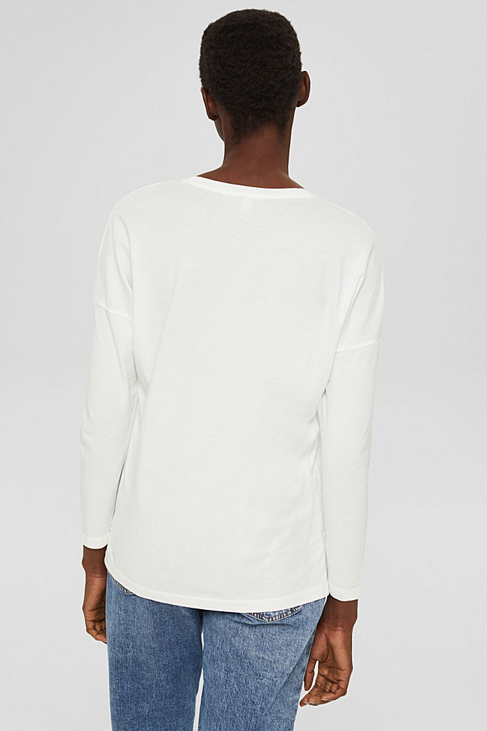 T-shirt à manches longues, 100 % coton, OFF WHITE, detail image number 3