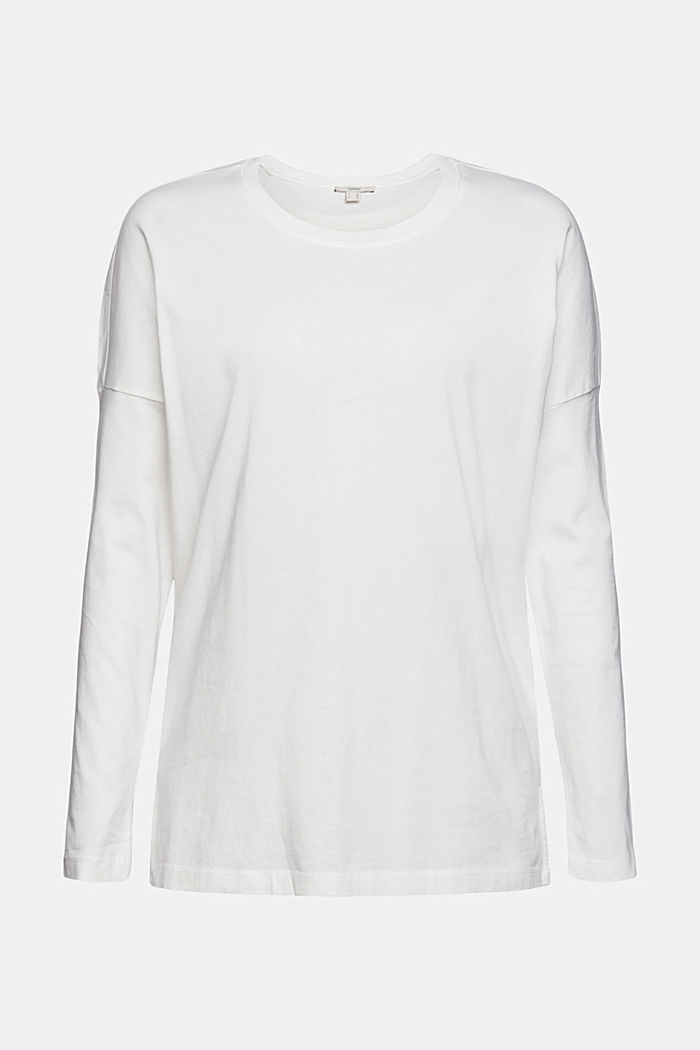 T-shirt à manches longues, 100 % coton, OFF WHITE, overview