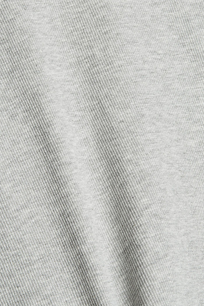 T-shirt rayé à manches longues en coton biologique mélangé, LIGHT GREY, detail image number 4
