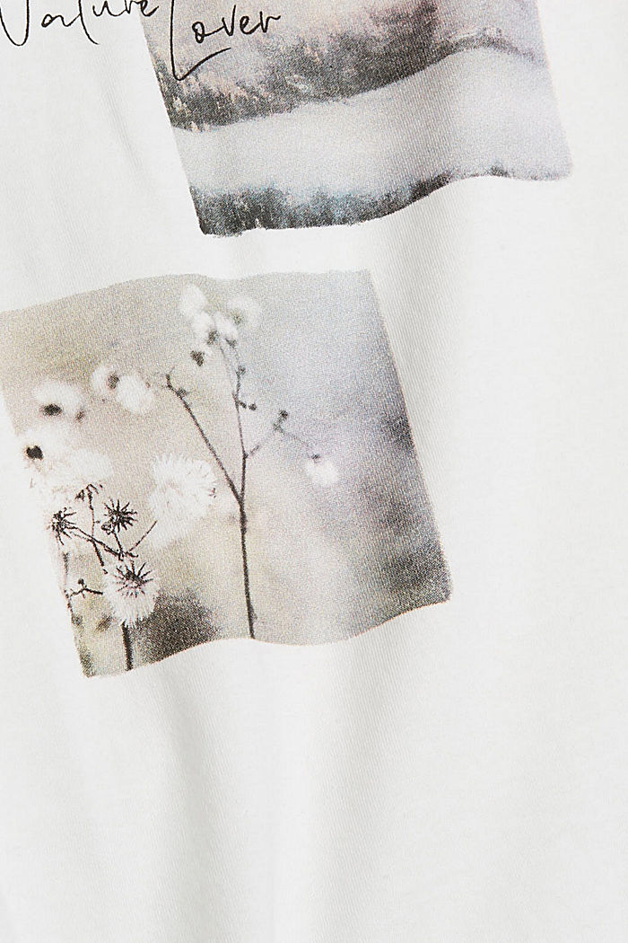T-shirt à manches longues et imprimé, 100 % coton biologique, OFF WHITE, detail image number 4