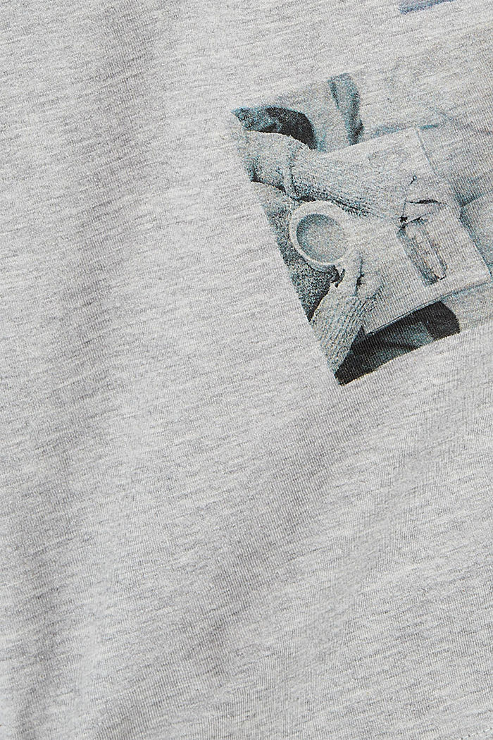 T-shirt à manches longues à imprimé photo, coton biologique mélangé, LIGHT GREY, detail image number 4