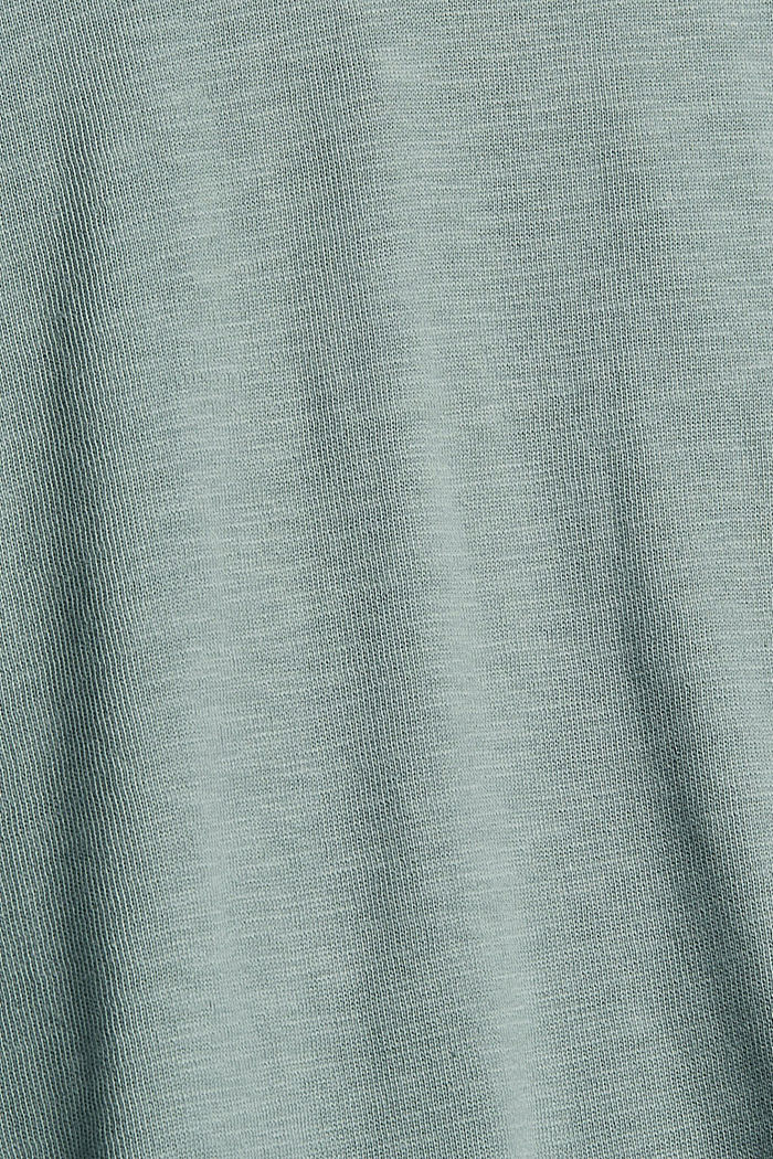 T-shirt à manches longues et capuche, coton bio léger, DUSTY GREEN, detail image number 4