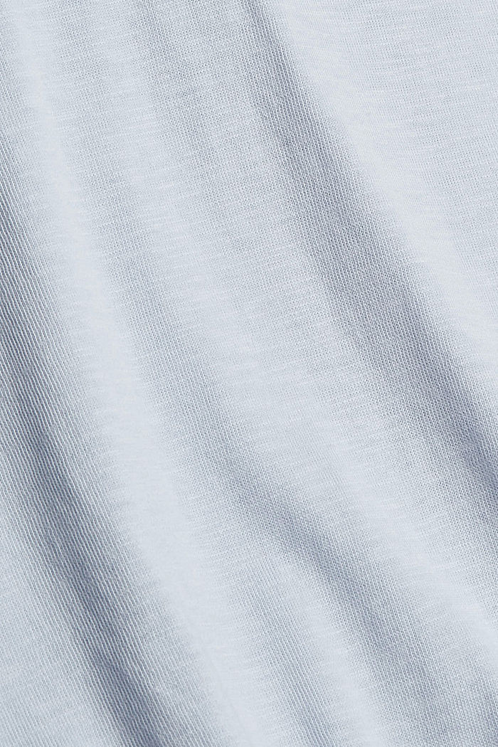 T-shirt à manches longues et capuche, coton bio léger, LIGHT BLUE, detail image number 4