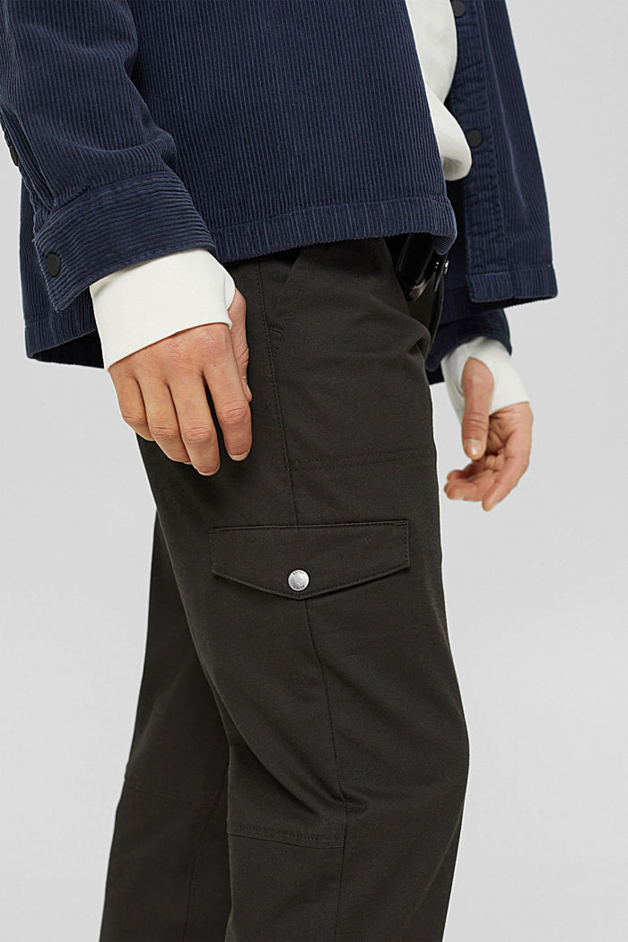 Pantalon de style cargo en coton biologique mélangé, ANTHRACITE, detail image number 2