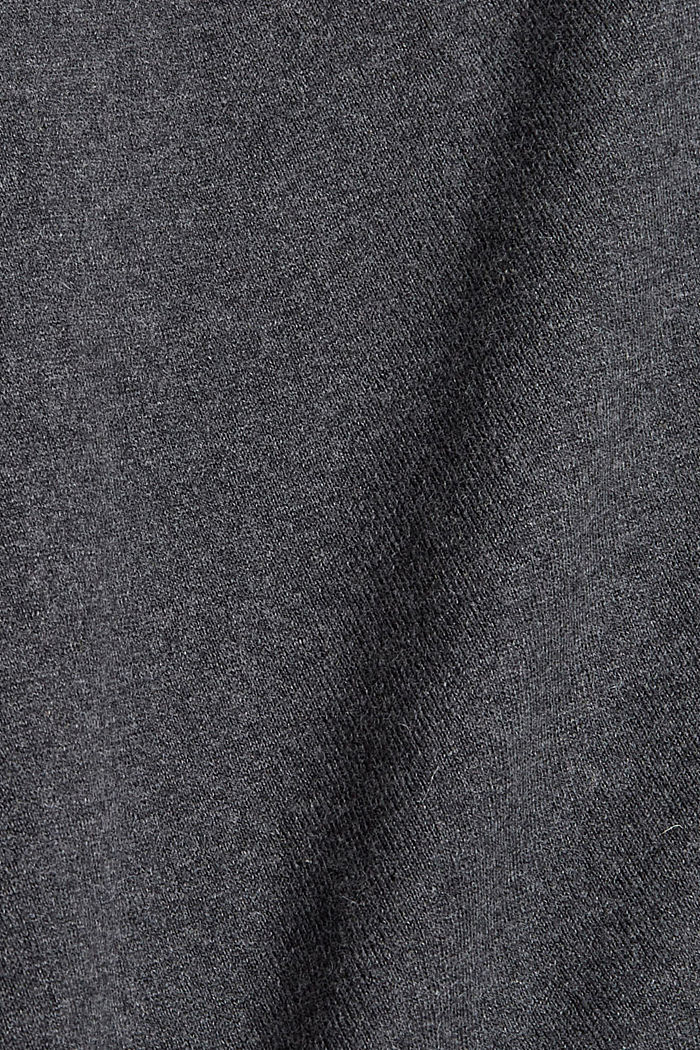 Reciclado: jersey con cremallera en el cuello y lana en su composición, DARK GREY, detail image number 4