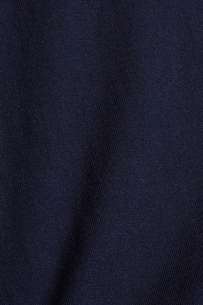 Reciclado: jersey con cremallera en el cuello y lana en su composición, NAVY, detail image number 4
