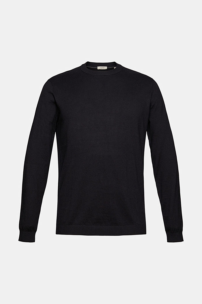 Z recyklingu: sweter z mieszanki wełnianej, BLACK, detail image number 5