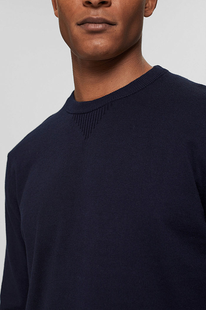 Recycelt: Woll-Mix-Pullover, NAVY, detail image number 2