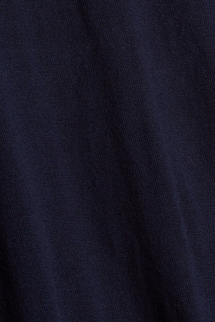 Gerecycled: trui van een wolmix, NAVY, detail image number 4