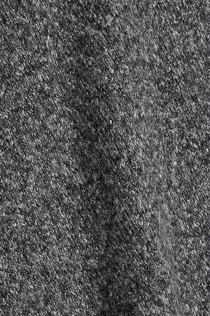 Gerecycled: gebreide trui met wol, DARK GREY, detail image number 4