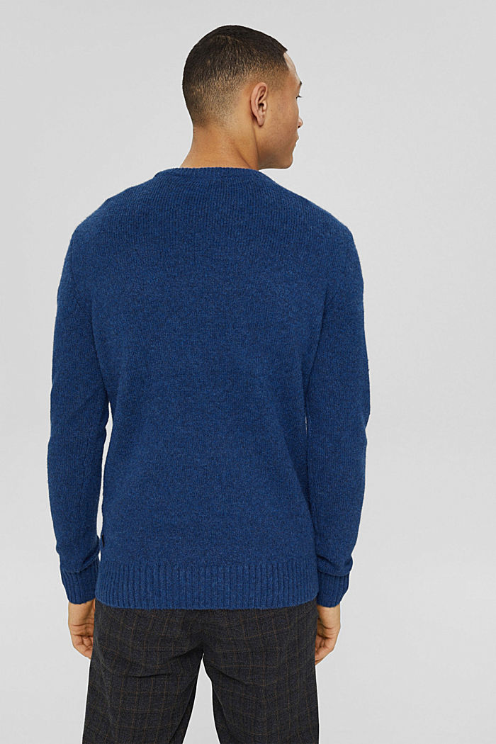 Z recyklingu: sweter z wełną, DARK BLUE, detail image number 3