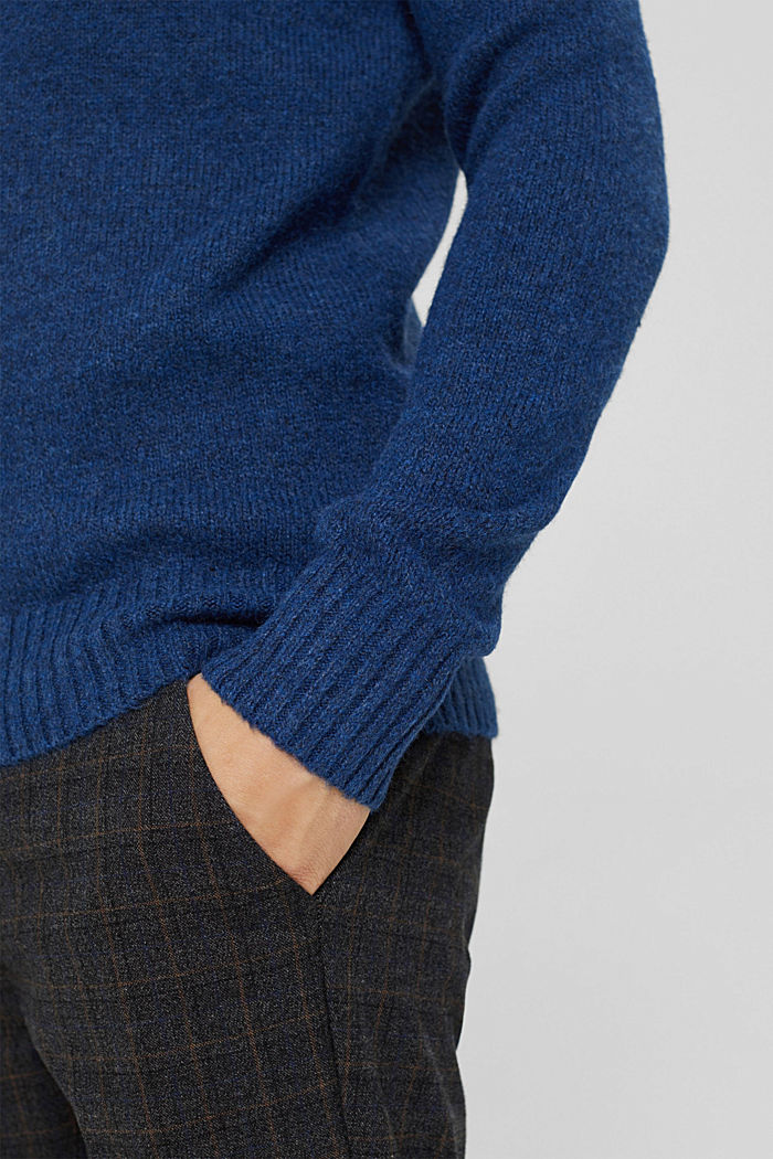 Z recyklingu: sweter z wełną, DARK BLUE, detail image number 2