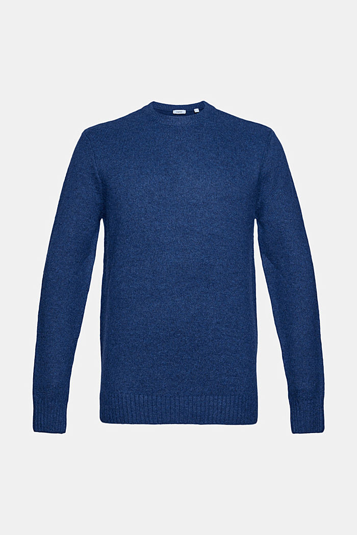 Z recyklingu: sweter z wełną, DARK BLUE, detail image number 6