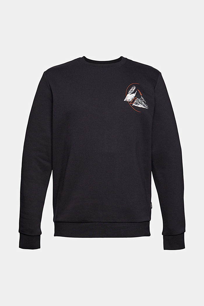 Sweatshirt met print, mix van biologisch katoen, BLACK, detail image number 5