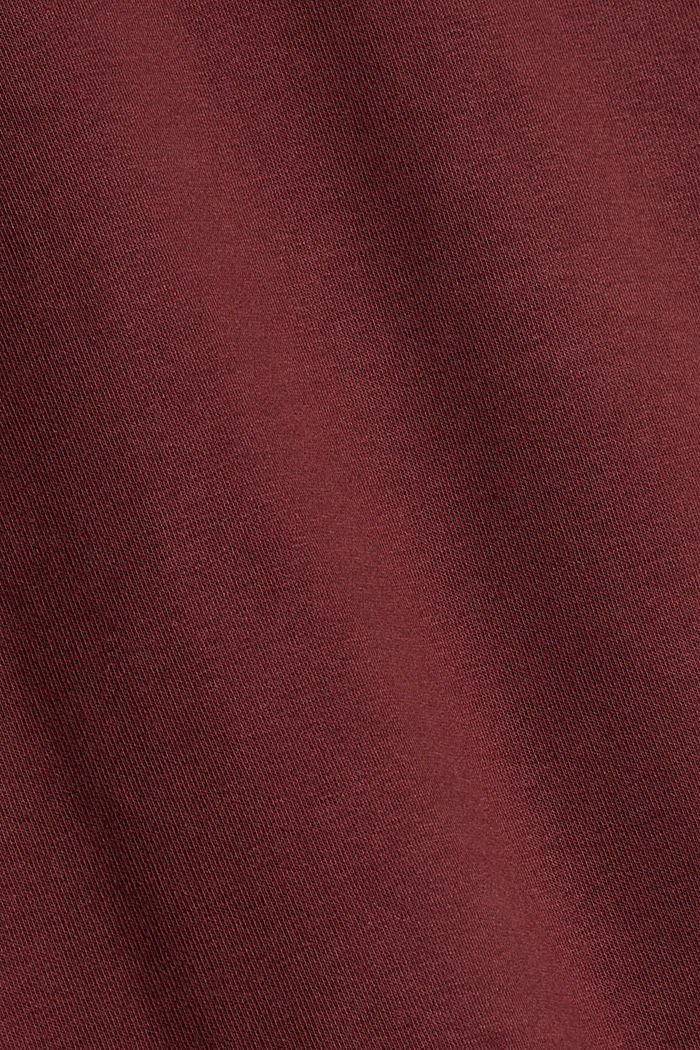 Sweatshirt met print, mix van biologisch katoen, BORDEAUX RED, detail image number 4