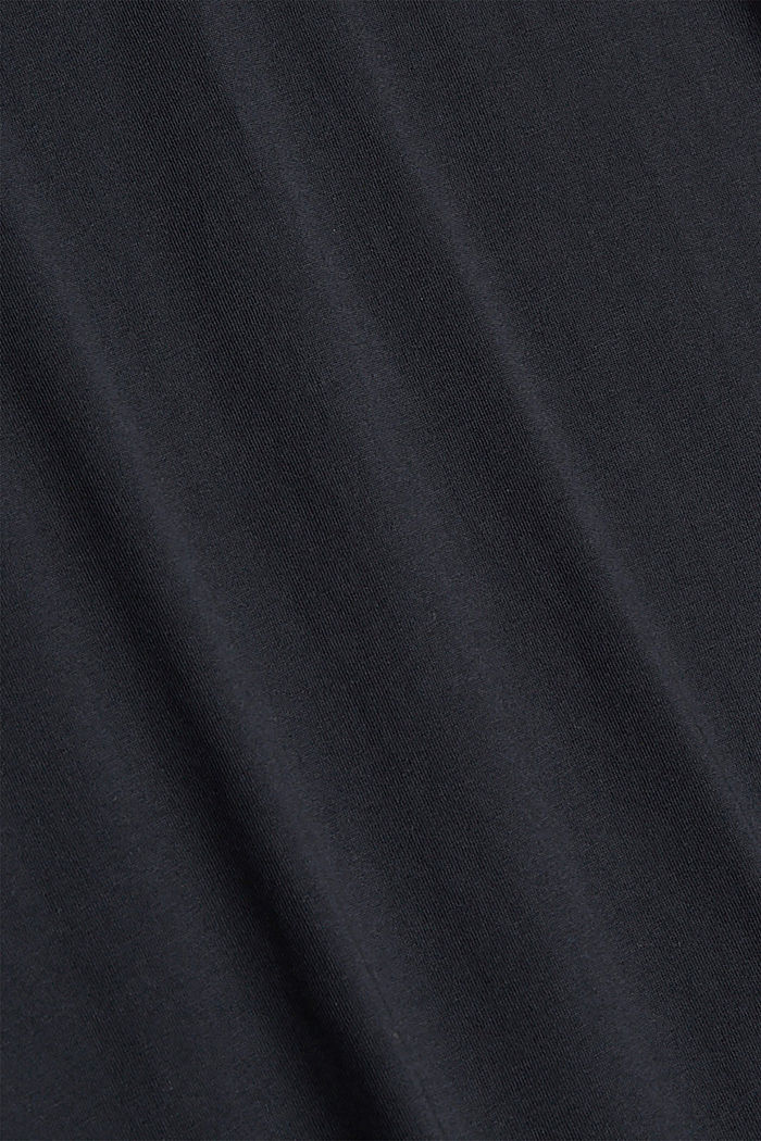 Nappikoristeinen pitkähihainen paita jerseytä, luomupuuvillaa, BLACK, detail image number 4