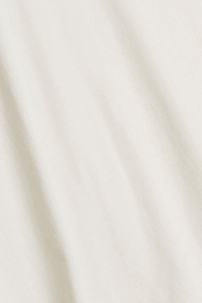Nappikoristeinen pitkähihainen paita jerseytä, luomupuuvillaa, OFF WHITE, detail image number 5