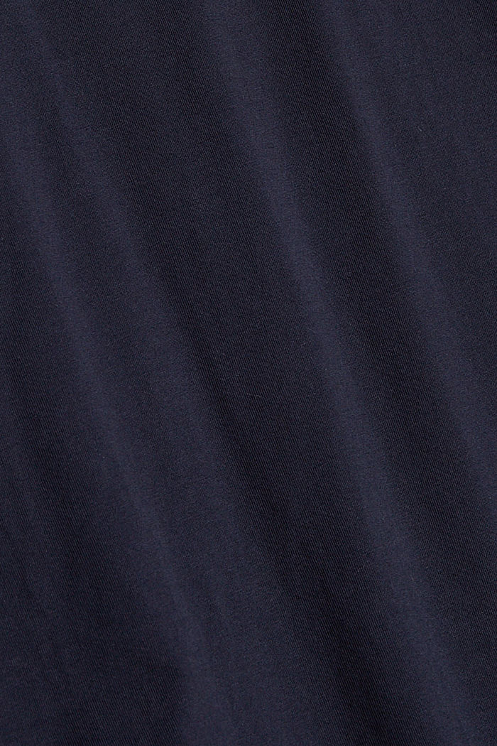 Jersey longsleeve met knopen, biologisch katoen, NAVY, detail image number 4
