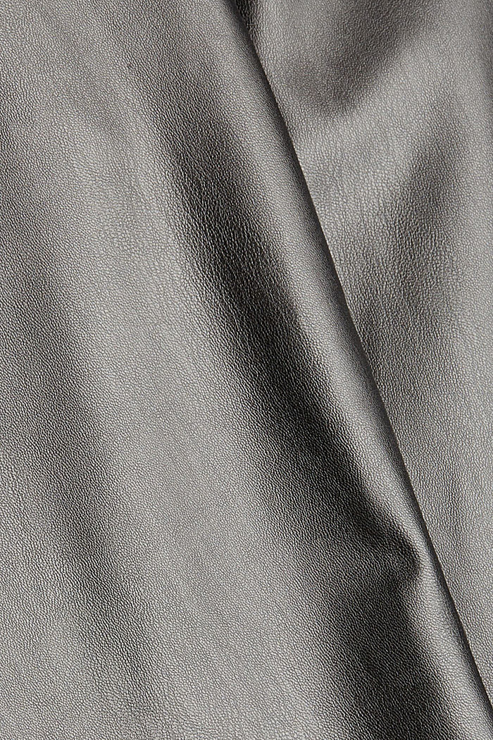Vegaanista: vajaapituiset housut tekonahkaa, GUNMETAL, detail image number 4