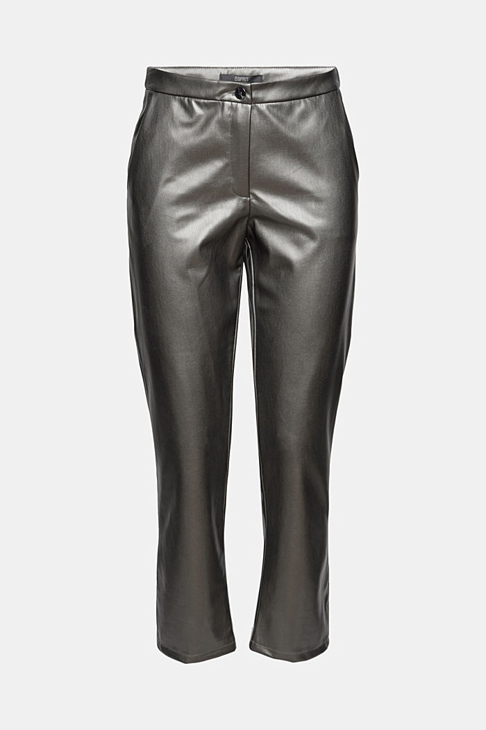 Vegan: Cropped trousers in faux leather