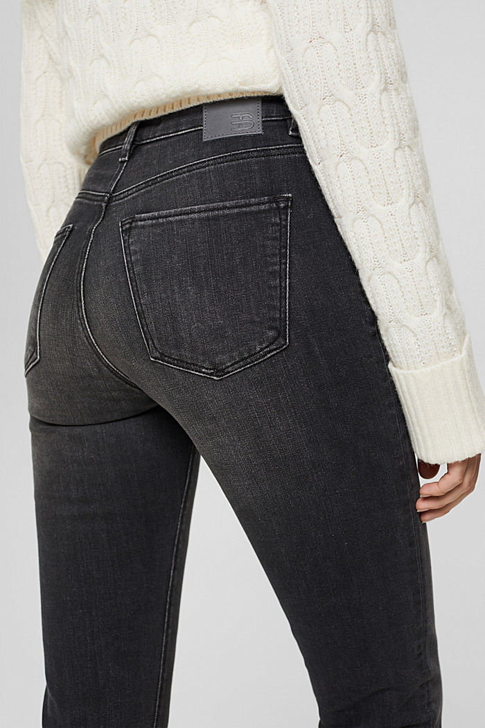 Shaping jeans met hoge taille, BLACK MEDIUM WASHED, detail image number 5