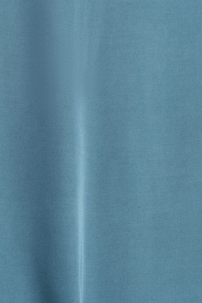 Midirok met een satijnlook, LENZING™ ECOVERO™, PETROL BLUE, detail image number 4