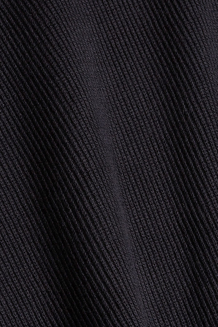 Met wol/kasjmier: ribgebreide jurk, BLACK, detail image number 4