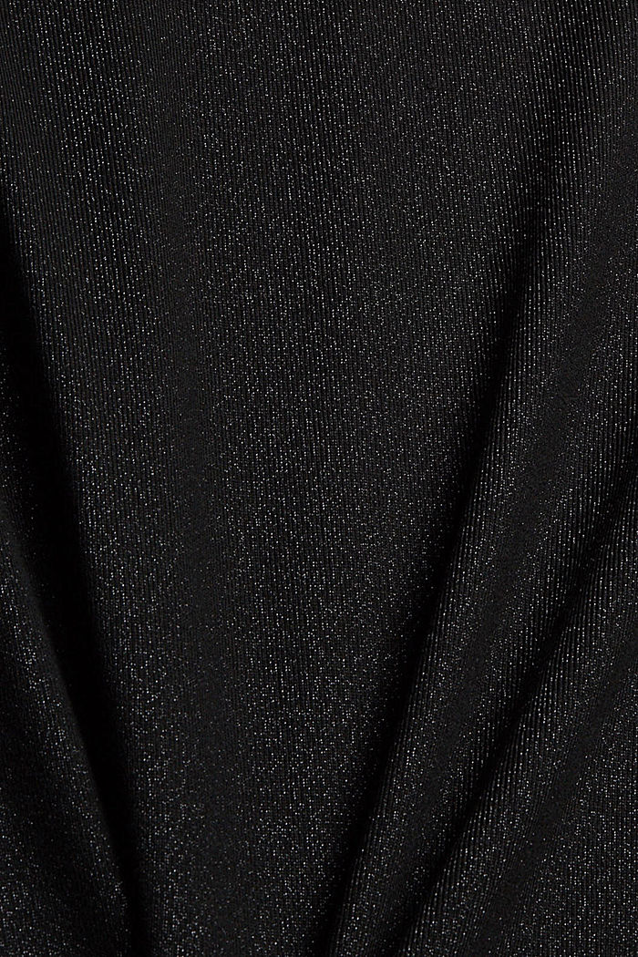 En matière recyclée : la robe mi-longue en jersey brillant, BLACK, detail image number 4