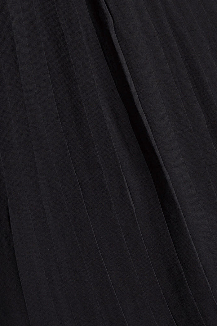 Robe bimatière longueur midi en coton biologique mélangé, BLACK, detail image number 4