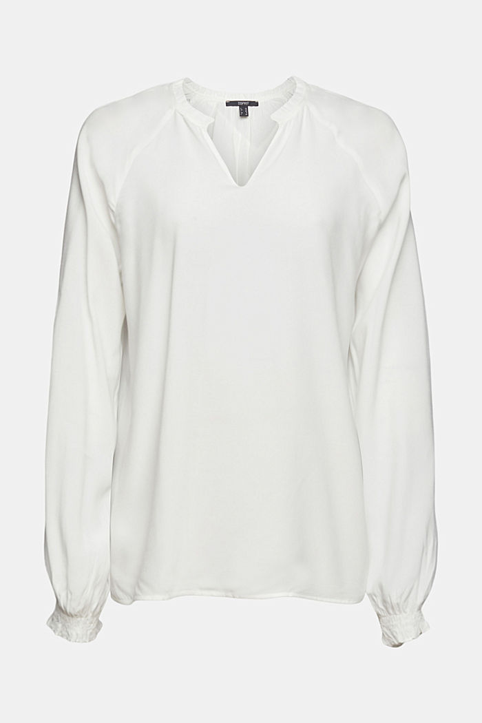 Blouse met LENZING™ ECOVERO™, OFF WHITE, overview