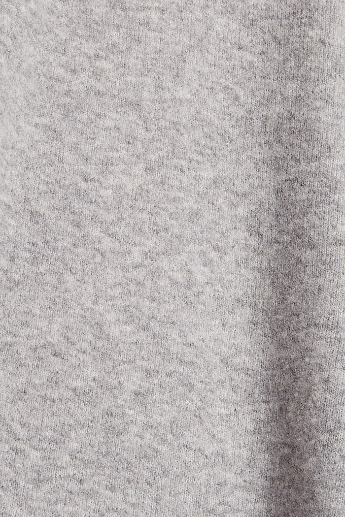 Z wełną jagnięcą: sweter z dekoltem w serek, LIGHT GREY, detail image number 4