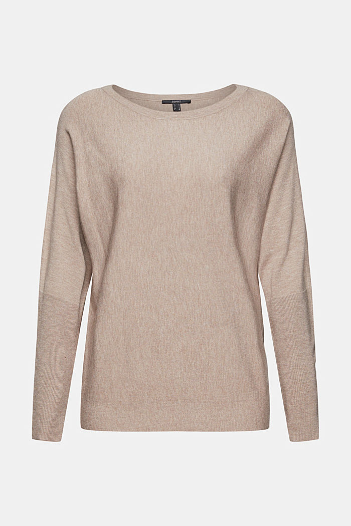Pull-over à manches chauve-souris, LENZING™ ECOVERO™, LIGHT TAUPE, overview