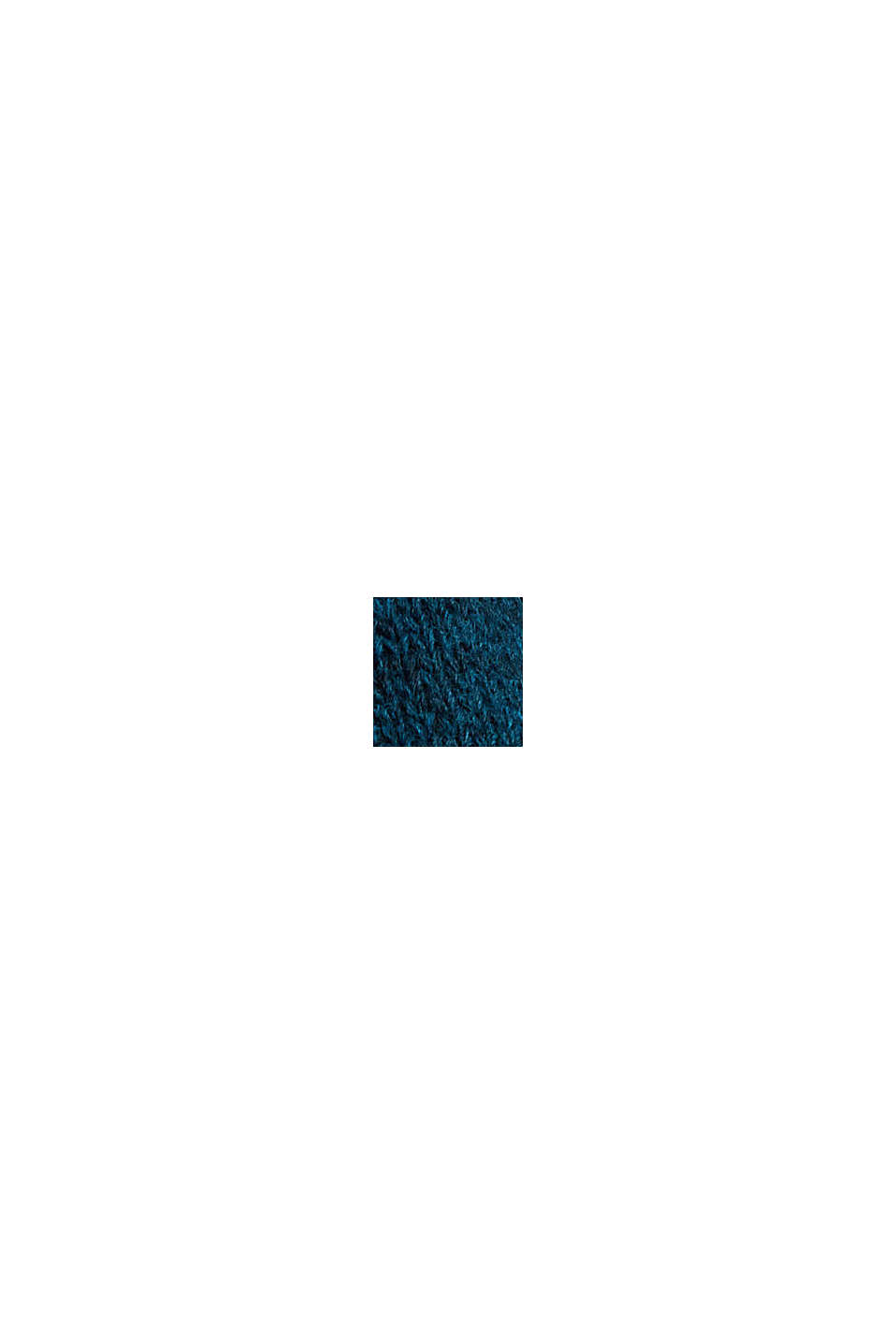 S alpakou: otevřený kardigan s kapsami, PETROL BLUE, swatch